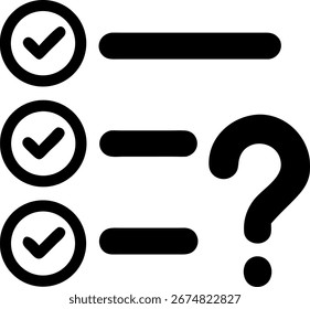 Representation of a checklist or task list silhouette, checklist or task list line art