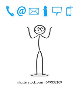 Representation contact icons - stock vector