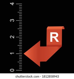 Representation of Coronavirus COVID 19 R Number with arrow positioned on one which is the critical reproduction rate isolated on black background 