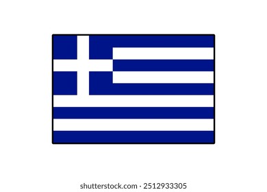 The representation features the Greek flag with a blue and white color scheme. It displays the cross and stripes symbolizing Greek heritage and culture prominently.