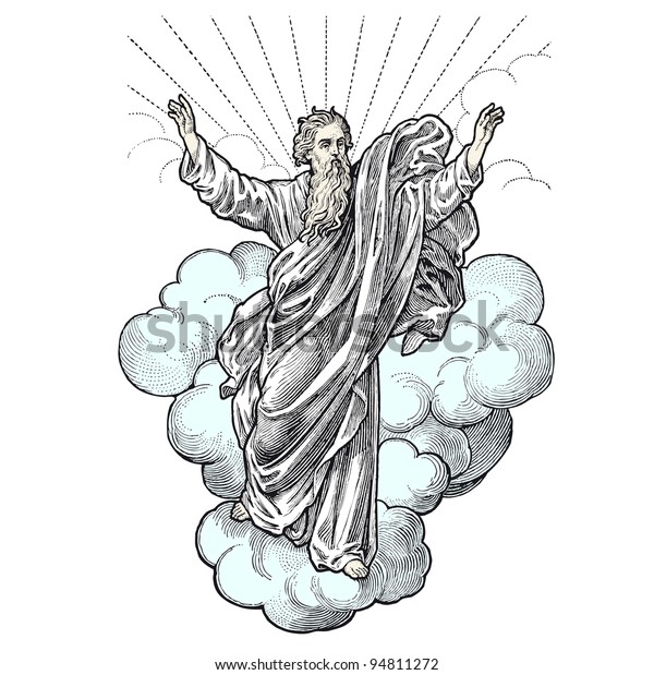 Representation De Dieu Dans Le Ciel Image Vectorielle De Stock Libre De Droits