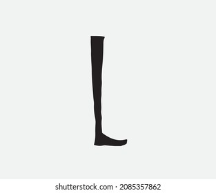 Representation of the letter L as a human leg. Illustration L letter icon. L Letter Logo Template vector icon design. Initial L logo.