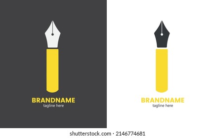 Representation of the letter I with a pen. I letter for logo. Initial I letter logo. Flat Vector Logo Design Template Element.