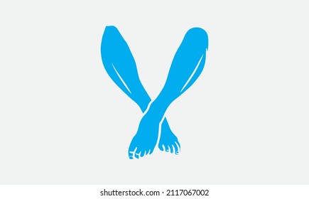 Representation of the letter v with both legs. Vector V Logo. Beautiful Logotype design for luxury company branding. Elegant identity design. Initial letter V for logo.