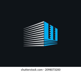 The representation of the letter W was made in the form of concrete blocks of the house.W Letter Logo Template vector icon design. Initial W letter logo. W letter Vector Logo Design Template Element.