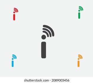Representation of the letter i with the wireless icon. i letter for logo. Initial i letter logo. Flat Vector Logo Design Template Element. Initial Letter i Logo.