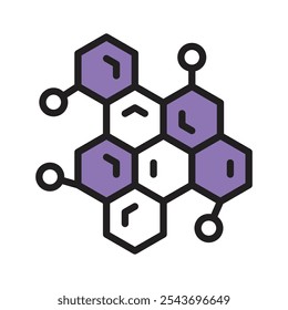 Representation of a molecular structure, illustrating chemical bonds and atoms