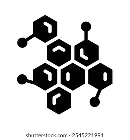 Representation of a molecular structure, illustrating chemical bonds and atoms