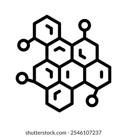 Representation of a molecular structure, illustrating chemical bonds and atoms