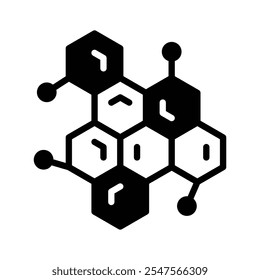 Representation of a molecular structure, illustrating chemical bonds and atoms