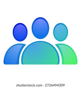 representation of three people icons with a gradient color scheme