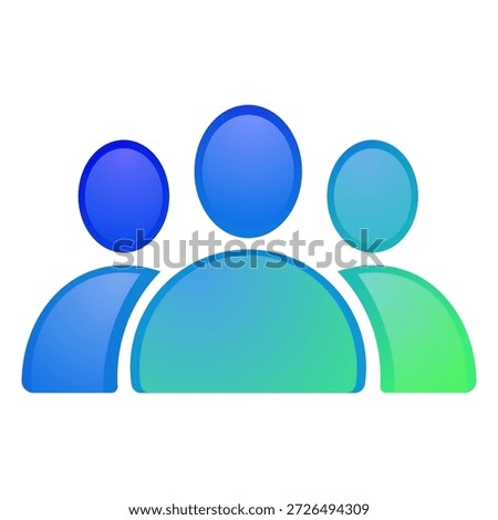 representation of three people icons with a gradient color scheme