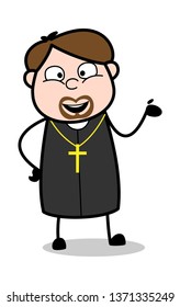 Representative - Cartoon Priest Religious Vector Illustration