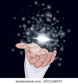 Representative design of the creation of the universe. Space background.