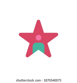 representative icon vector illustration. star badge icon flat style design. colored icon