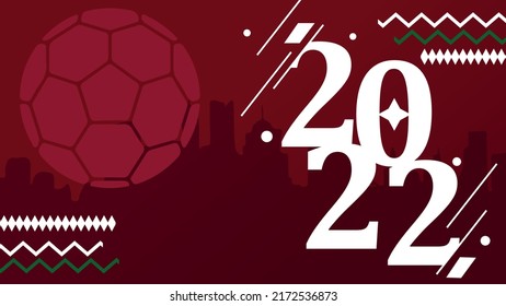 representative illustration of soccer competition, print with red background.