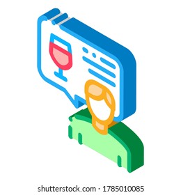 representative of wine icon vector. isometric representative of wine sign. color isolated symbol illustration