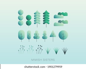 Represented by a gradation of green and blue. Best used for natural background materials.