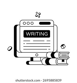 Representing Academic Writing And Thought Expression — Vector Icons
