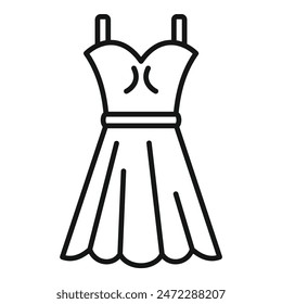 Representing beauty and style, a simple line drawing of a dress, perfect for fashion blogs and clothing stores