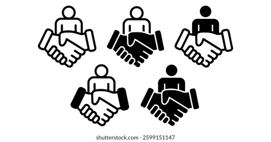 Representing Collaboration and Partnership Symbol Icon Vector Design Illustration Set