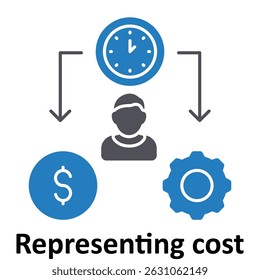 Representing cost Vector icon which can easily modify or edit 
