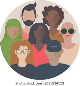 representing diverse group crowd of people concept