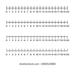 Representing integers on a number line vector.