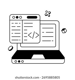 Representing Learning Of Programming And Technology — Vector Icons
