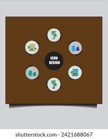 Representing nature, growth, and environmental concepts, these tree icons