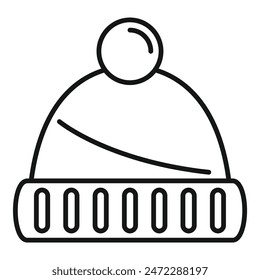 Representing staying warm during winter with a simple outline of a knit hat