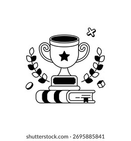Representing Success, Reward, And Academic Knowledge — Vector Icons

