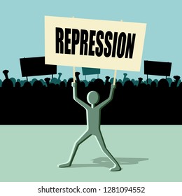 repression transparent, protest, demonstration 