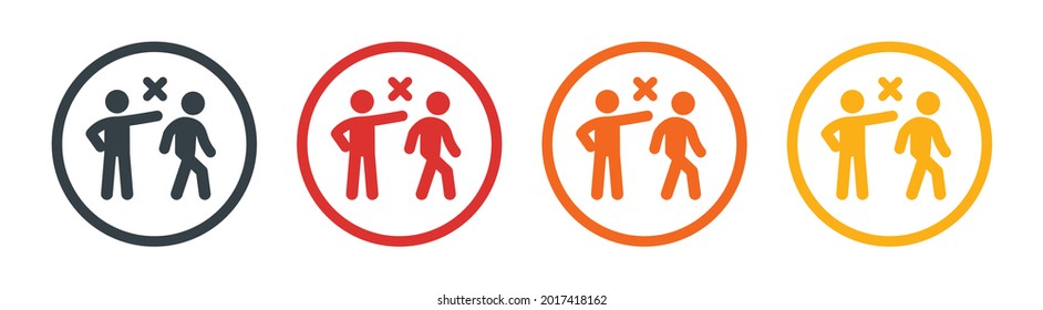 Verurteilung, erschreckend, beschuldigen, ablehnen Symbol Vektorgrafik