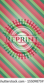 Reprint christmas emblem background. Vector Illustration. Detailed.