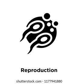 Reproduction icon vector isolated on white background, logo concept of Reproduction sign on transparent background, filled black symbol