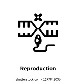 Reproduction icon vector isolated on white background, logo concept of Reproduction sign on transparent background, filled black symbol