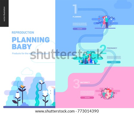 Reproduction - web page template on pregnancy, fertility and breast feeding