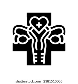 reproductive health gynecologist glyph icon vector. reproductive health gynecologist sign. isolated symbol illustration