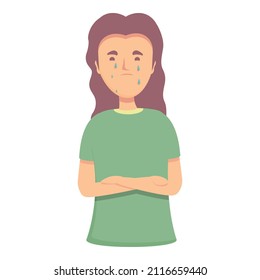 Vector de dibujos animados de iconos de la menopausia reproductiva. Ciclismo femenino. Saldo de fertilidad
