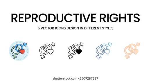 Conjunto de iconos de derechos reproductivos Vector ilustración de stock