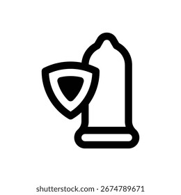 Derechos reproductivos. Icono de Vector de trazo delineado con detalles rellenos de negro.