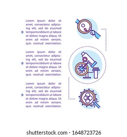 Reproductive technology concept icon with text. In vitro fertilization. Genetic engineering. PPT page vector template. Brochure, magazine, booklet design element with linear illustrations