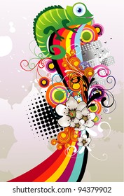 reptile abstract color vector