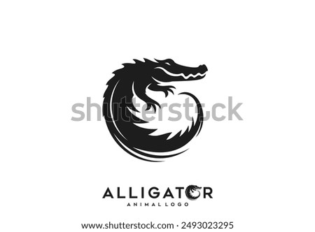 reptile alligator logo design vector illustration