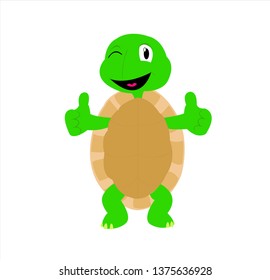 reptile animal of tortoise cartoon and turtle logo with cheerful character