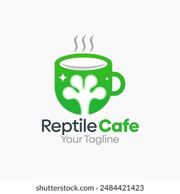 Reptile Cafe Logo Vector Template Design. Good for Business, Start up, Agency, and Organization