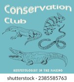 Reptile conservative Club Snake Illustration Alligator Critter Animal placement print graphic vector artwork