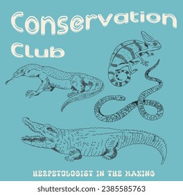 Reptile conservative Club Snake Illustration Alligator Critter Animal placement print graphic vector artwork