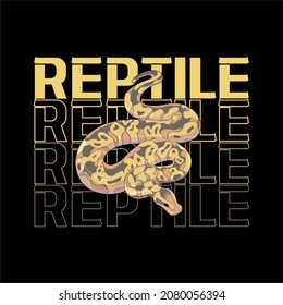 Reptile design for t-shirt, vector illustration, streetwear